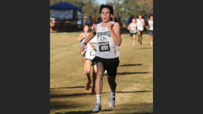 Suwannee runner Jesse Cushman runs at the Class 2A State Meet at Apalachee Regional Park on Friday in Tallahassee. (PAUL BUCHANAN/Special to the Reporter)