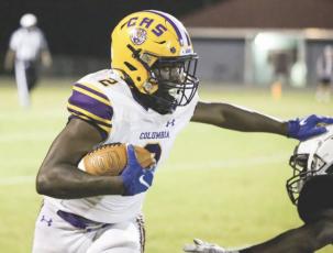 ia High School receiver Marcus Peterson, along with teammate Garris Reed and Suwannee linebacker Andrew Brown, received an invitation to play in the 66th annual FACA North-South All-Star game. (BRENT KUYKENDALL/Lake City Reporter)