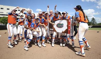 The Florida Gators defeated Virginia Tech 12-0 on Sunday to punch their ticket to the Women’s College World Series for the 11th time in program history. (HANNAH WHITE/UAA Communications)