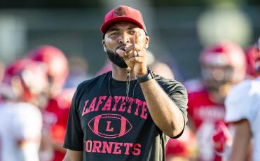 Lafayette head coach Marcus Edwards during last Friday’s Preseason Classic against Bell. (JACK HOWDESHELL/Special to the Reporter)