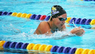 Columbia swimmer Izzy Glenn had individual victories in the 100 freestyle and 100 breaststroke during Monday’s meet against Oak Hall. (COURTESY)