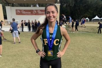 FGC runner Kyla Desmartin finished fifth at the NJCAA Region 8 Championship on Friday and was named to the All-Region team. (COURTESY)