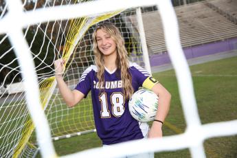 Columbia’s Skyler Ziegaus is the LCR’s Girls Soccer Player of the Year for a third straight season. (MANDI SLOAN/Special to the Reporter)
