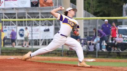 Columbia pitcher Grant Bowers winds up to pitch against Valdosta on Friday. (BRENT KUYKENDALL/Lake City Reporter)