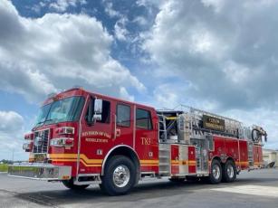 The Lake City Fire Department should soon receive a new 100-foot ladder truck, shown here, after the Lake City Council voted Monday to approve the purchase. The council is using $2.2 million in American Rescue Plan Act funds to secure the truck. (COURTESY)