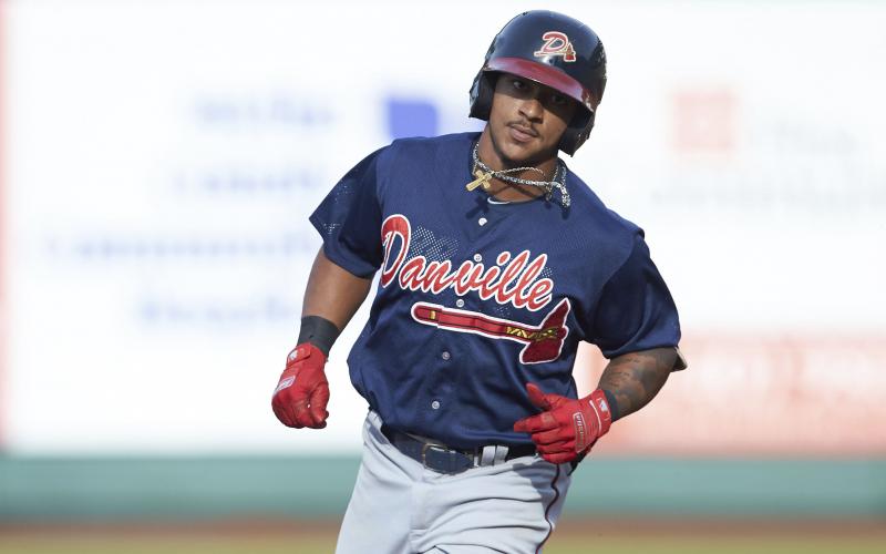 Danville Braves outfielder Willie Carter (15) rounds the bases after hitting a home run against the Pulaski Yankees at Calfee Park on June 30, in Pulaski, Virginia. (AP PHOTO)