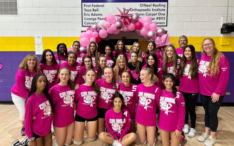 Columbia held Dig Pink Night on Monday for Breast Cancer awareness. (COURTESY)