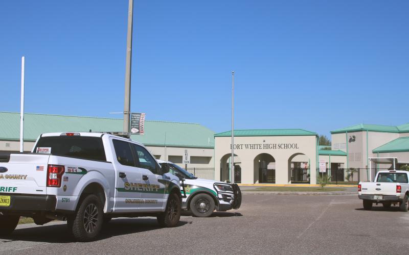 Deputies from the Columbia County Sheriff’s Office responded to Fort White High School, and Columbia High School, on Tuesday afternoon after a threat was received against a ‘high school.’ (TONY BRITT/Lake City Reporter)