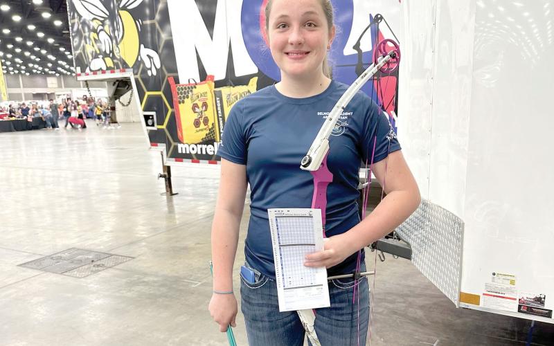 Emma Summers, an eighth-grade student at Belmont Academy, qualified for the second straight year for the National Archery in the Schools Program national tournament. (COURTESY)
