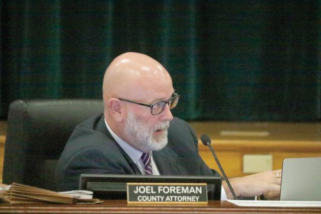 County Attorney Joel Foreman suggested if the County Commission wanted to change its code of ethics to send in suggestions to him and he provide several alternatives to those portions of the code. (JAMIE WACHTER/Lake City Reporter)