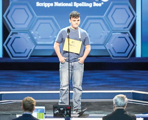 Fort White Middle School’s Tucker Ayers competes in the preliminary round of the Scripps National Spelling Bee in Washington D.C. this past week. (COURTESY SCRIPPS NATIONAL SPELLING BEE)