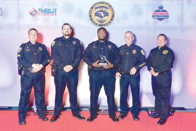 The Lake City Police Department won first place in Category 4 of the 2025 Florida Law Enforcement Liaison Traffic Safety Challenge. (COURTESY)