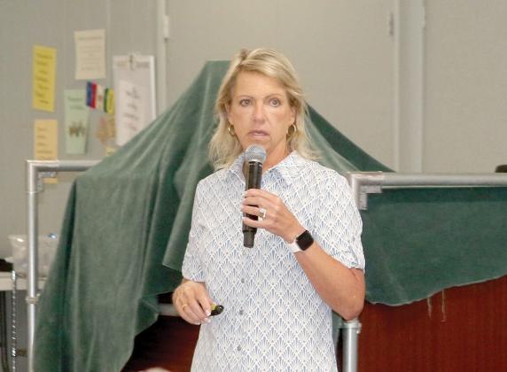 Wendy Lakso with the Columbia Lighthouse Project through Columbia University, led one of the suicide prevention sessions Wednesday at the American Legion Post 57. (TONY BRITT/Lake City Reporter)