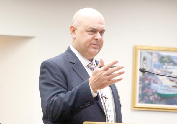 Mark Leone, a representative from the Florida State Fraternal Order of Police, said any renegotiations that don’t come with a rejected contract could constitute ‘unfair labor practice.’ (JAMIE WACHTER/Lake City Reporter)