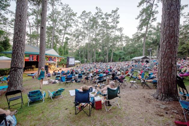 A crowd watches a performance on the main stage at a previous Florida Folk Festival at the Stephen Foster Folk Culture Center State Park in White Springs. Next year’s event is being moved to April. (COURTESY)