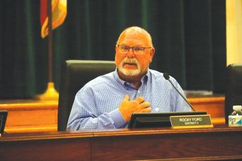 Commissioner Rocky Ford said he was assured by AmeriPro officials the company could pull as many trucks as needed from other areas to supplement the county. The move has yet to happen. (JAMIE WACHTER/Lake City Reporter)