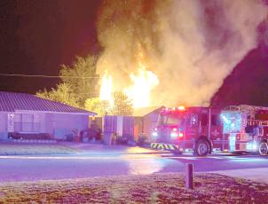 A Lake City home on SW Fairfax Glen was gutted Saturday night by a fire, which remains under investigation. (COURTESY LAKE CITY FIRE DEPARTMENT)