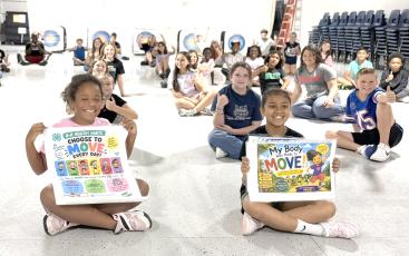 Westside Elementary students celebrate their first 4-H Healthy Habits lesson, ‘Choose to Move.’ Students learned that movement can happen in many different ways and throughout the day. (COURTESY UF/IFAS EXTENSION COLUMBIA COUNTY)