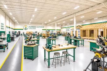 A rendering of Florida Gateway College’s new Building Construction Technology Center, which will be built utilizing a $3 million federal workforce grant. The funding will also help the college launch a pair of new construction trades programs. (COURTESY FLORIDA GATEWAY COLLEGE)