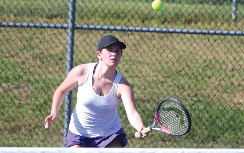 Columbia’s Adrienne Foreman returns a shot in a match last season. (FILE)