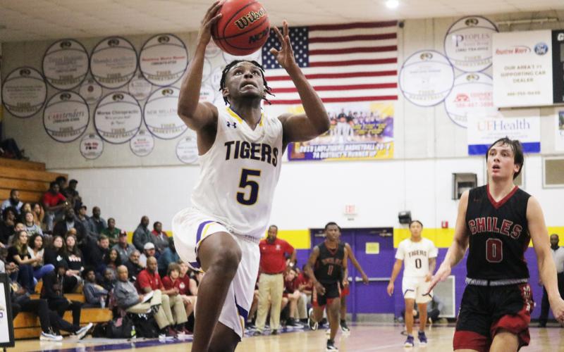 Columbia guard Darrien Jones rises to score a layup against Chiles in last Friday’s District 2-6A semifinal. (JORDAN KROEGER/Lake City Reporter)