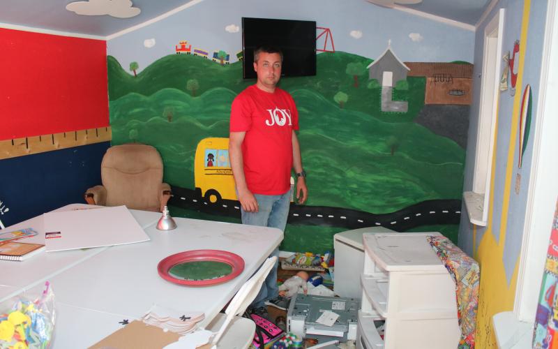 Cagney Tanner, pastor at Abundant Life, stands in the church’s Little Kids building Friday morning. (TONY BRITT/Lake City Reporter)
