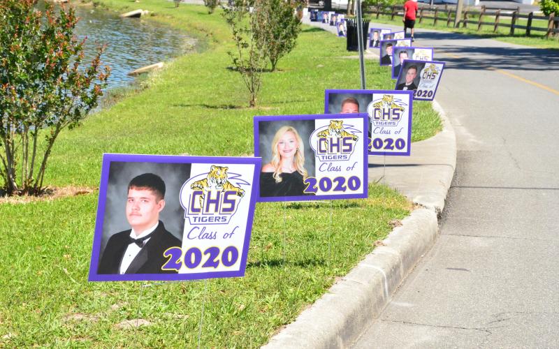 The placards dotted the perimeter of the lake. (CARL MCKINNEY/Lake City Reporter)