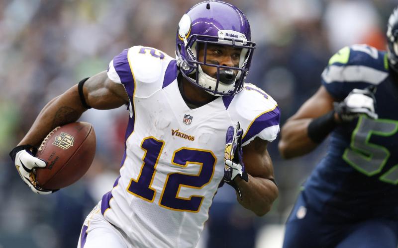Minnesota Vikings Percy Harvin (12) carries the ball in the second quarter against the Seattle Seahawks at CenturyLink Field in Seattle, Washington on Nov. 4, 2012. (CARLO GONZALEZ/Minneapolis Star Tribune/TNS)