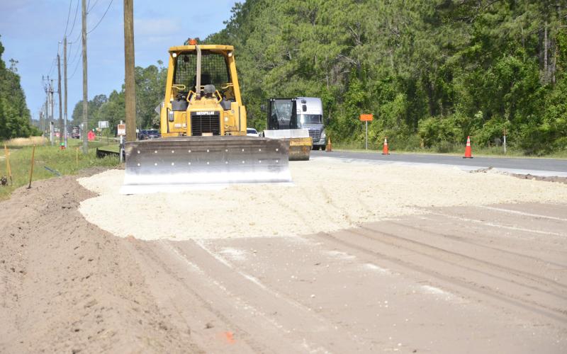 Heavy machinery will pave the way for the new rail tracks.The first phase of the project will involve the construction of about 2,500 feet of track, said county Public Works Director Kevin Kirby. (CARL MCKINNEY/Lake City Reporter)
