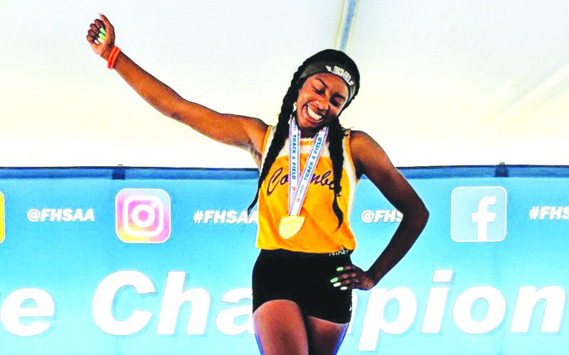 Columbia track &amp; field athlete Asherah Collins was aiming to repeat as the Class 3A state champion in the triple jump when her senior season was cut short due to covid-19. (FILE)