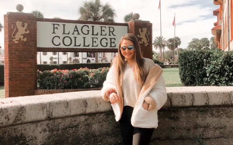 Columbia softball player Lucy Giebeig on one of her visits to Flagler College. (COURTESY)