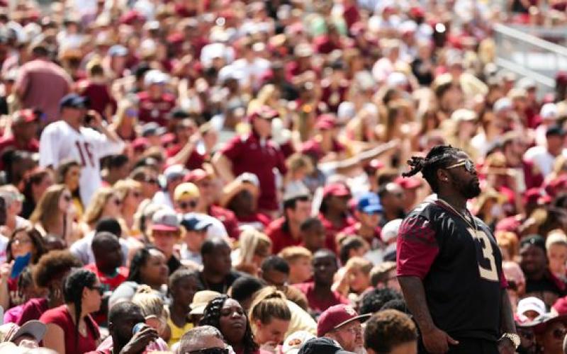 Florida State fans watch the Seminoles game against Boise State in August at Doak Campbell Stadium in Tallahassee. (TAMPA BAY TIMES/TNS)