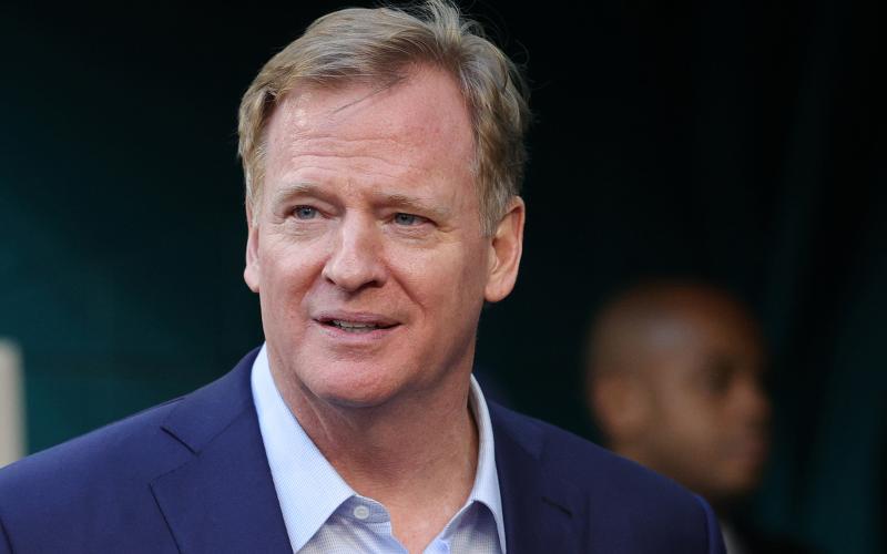 NFL Commissioner Roger Goodell looks on before Super Bowl LIV between the Kansas City Chiefs and the San Francisco 49ers on Feb. 2 at Hard Rock Stadium in Miami. (MADDIE MEYER/Getty Images/TNS)