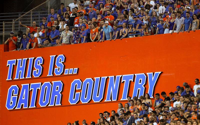 Gator fans watch a 2018 game against Charleston Southern at Ben Hill Griffin Stadium in Gainesville. (TRIBUNE NEWS SERVICE)