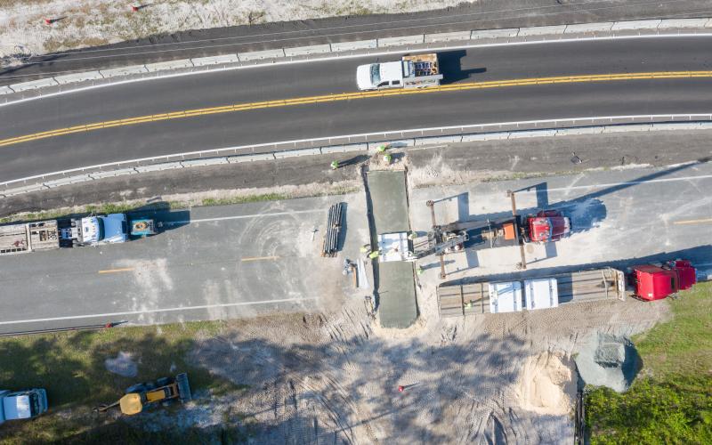 ork continues on the county’s project to construct a rail spur at North Florida Mega Industrial Park. Years in the making, work on the project began in February. (RAY CARPENTER PHOTOGRAPHY)