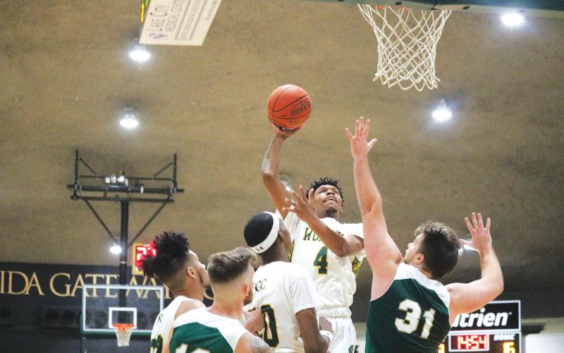 FGC guard Tay Cobb puts up a floater against Webber International this past season. (FILE)