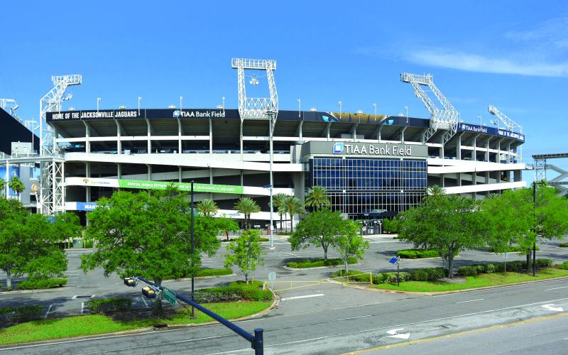 East side exterior of TIAA Bank Field. (TRIBUNE NEWS SERVICE)