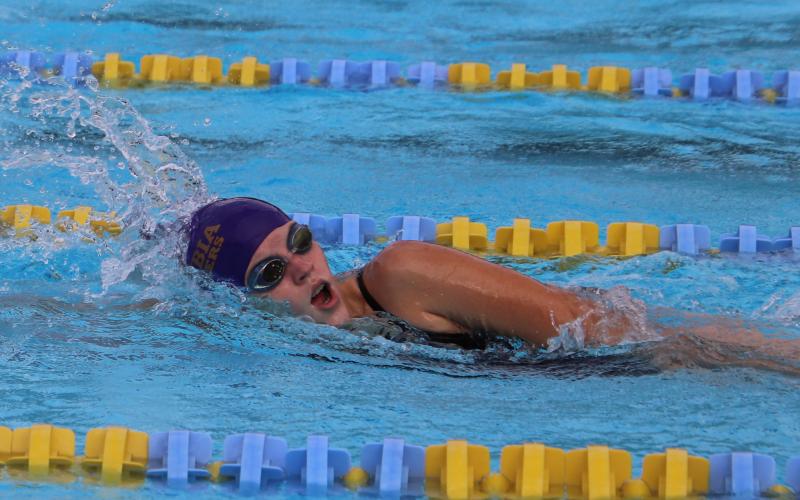 Abigail Schuler competes in the 100 freestyle. (SHELBY CONKLIN/Special to the Reporter)