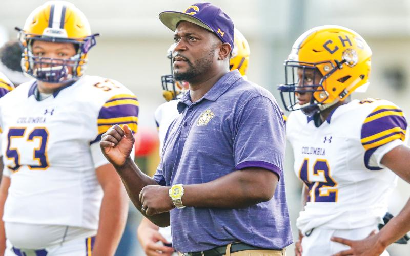 Columbia coach Brian Allen announced in August that he would coach from a distance this season to protect his at-risk daughter from covid-19. But Allen says he'll likely return to the sideline this week against Florida High. (FILE)
