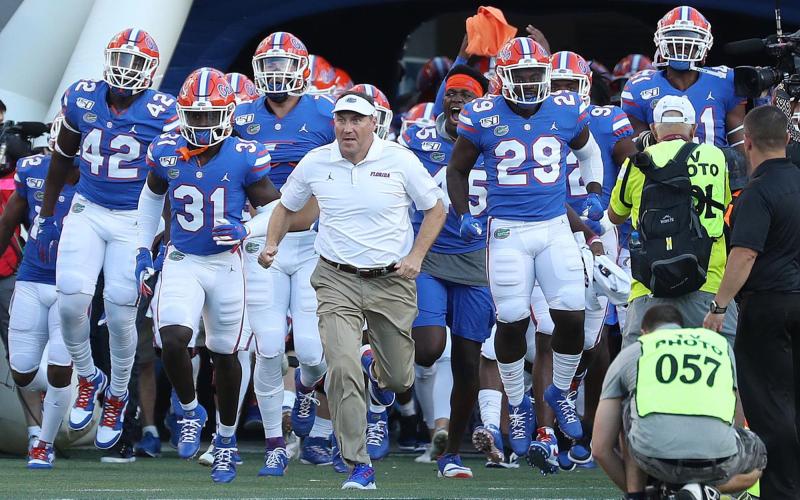 The University of Florida athletic department reported Wednesday six new positive cases of covid-19 with the Gators football team a week before its season opener. (STEPHEN M. DOWELL/Orlando Sentinel/TNS)