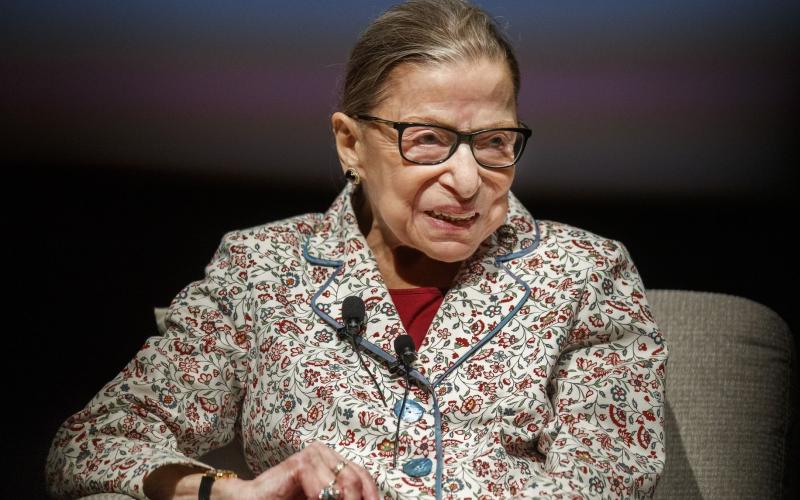 Supreme Court Justice Ruth Bader Ginsburg, pictured at the University of Chicago on Sept. 9, 2019, passed away Friday at 87. (ARMANDO L. SANCHEZ/Chicago Tribune)