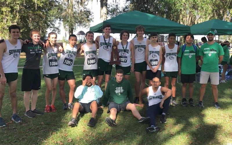 Suwannee’s cross country team won the District 2-2A title on Wednesday, the first in program history. (COURTESY)