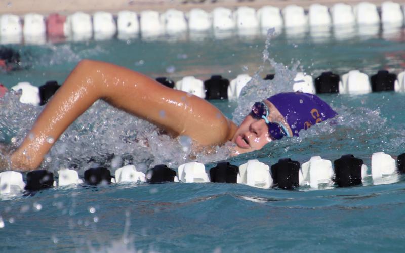 Isabelle Glenn swam on Columbia's 200 medley relay team that won during Thursday's quad meet against Baker County, Baldwin and Suwannee. (SHELBY CONKLIN/Special to the Reporter)