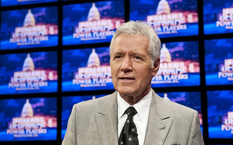 Alex Trebek speaks during a rehearsal before a taping of Jeopardy! Power Players Week at DAR Constitution Hall on April 21, 2012, in Washington, DC. (KRIS CONNOR/Getty Images/TNS)