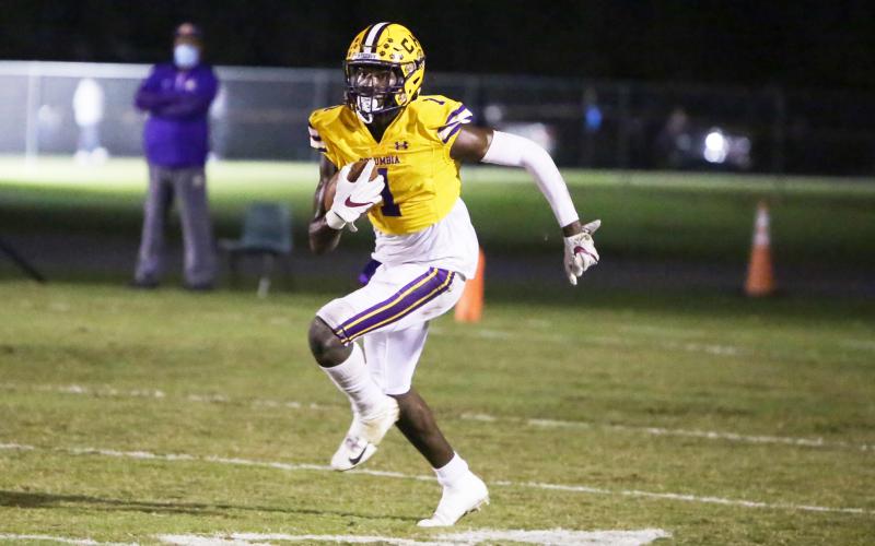 Columbia defensive back Shyheim Brown returns a kickoff against Daytona Beach Mainland during Friday’s Region 1-6A semifinal. (BRENT KUYKENDALL/Lake City Reporter)
