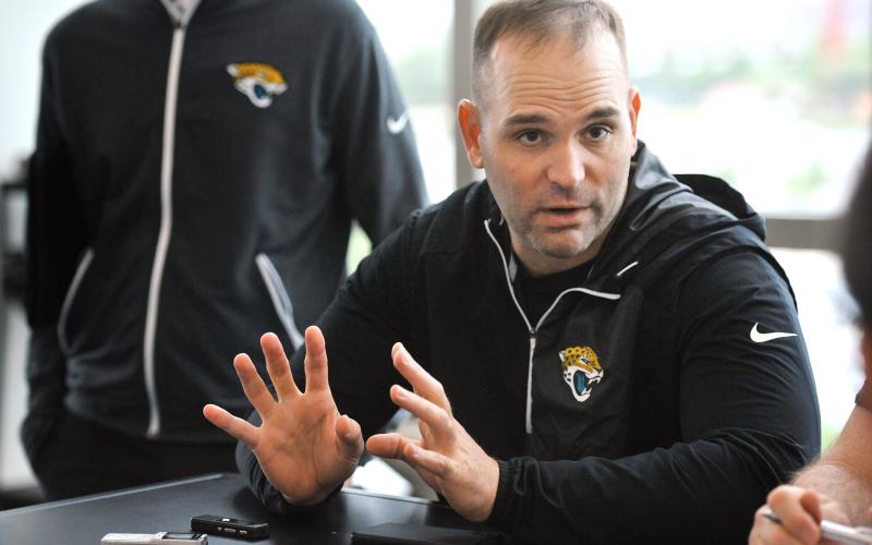 The Jacksonville Jaguars set a single-season franchise record by losing its 10th consecutive game on Sunday to the Cleveland Browns. They fired general manager Dave Caldwell after the game. (BOB SELF/TNS)