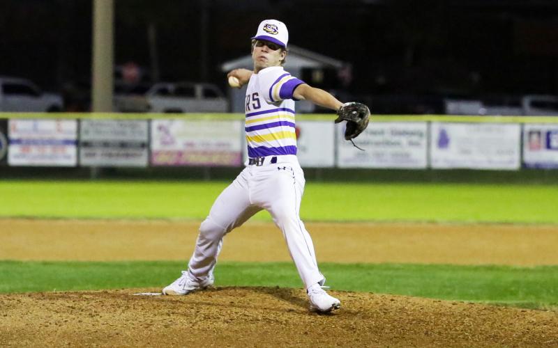 Columbia pitcher Cole Williams silenced Santa Fe’s bats on Tuesday night in the Tigers’ season opener. (BRENT KUYKENDALL/Lake City Reporter)