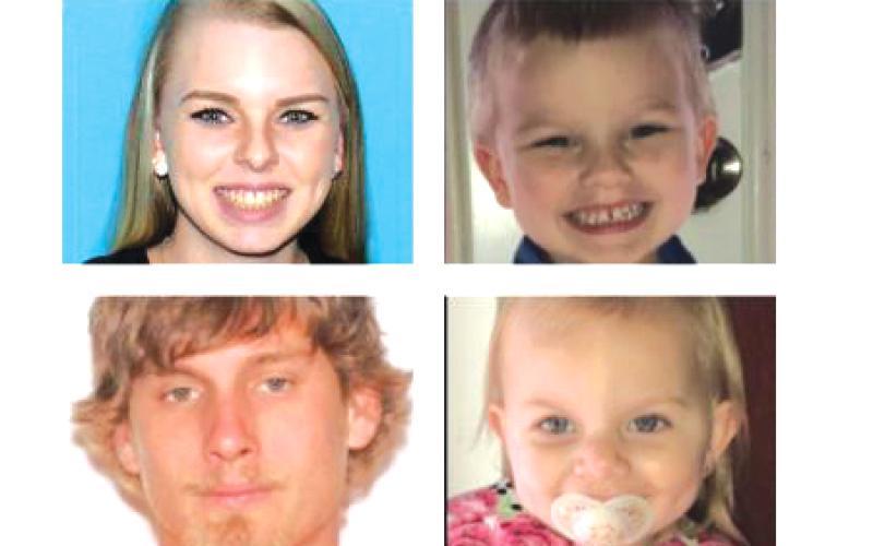 (Clockwise from top left) Sydni Jones, Jaxon Evans, Lucy Evans, David Evans