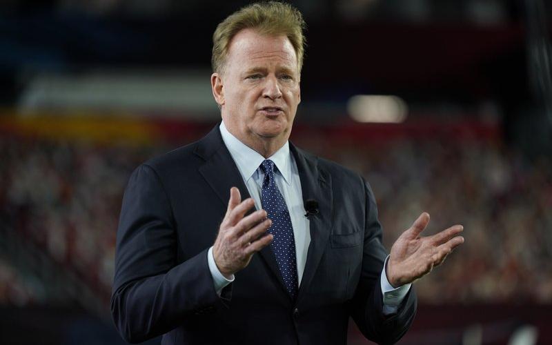 NFL Commissioner Roger Goodell gestures during the NFL Honors ceremony as part of Super Bowl 55 on Feb. 5 in Tampa. The NFL is increasing the regular season to 17 games, as expected, and reducing the preseason to three games. Team owners on Tuesday  approved the 17th game, marking the first time in 43 years the regular season has been increased. (AP FILE PHOTO)
