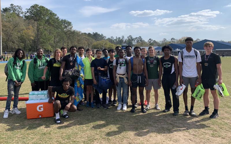 Suwannee’s boys track &amp; field team placed third at the Tommy Taylor Invitational on Saturday. (COURTESY)
